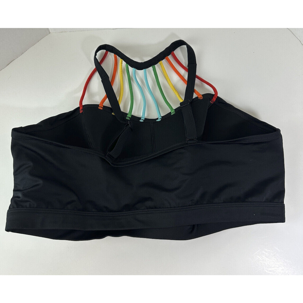 Cacique No Wire High Neck Swim Bikini Top Strappy Rainbow Detail Plus Size 24 - Picture 7 of 11